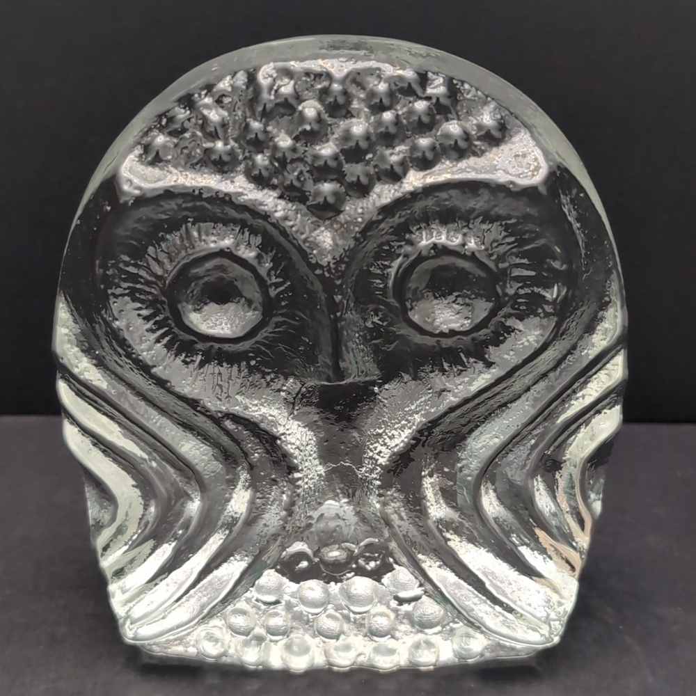 VGT,Clear Art Glass Pilgrim Owl Bookends. - Picture 4 of 8